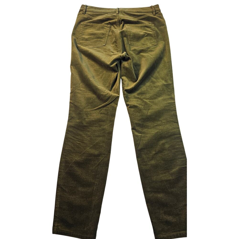 Loft 30 / 10 high Waisted skinny crushed velvet corduroy pants green career EUC
